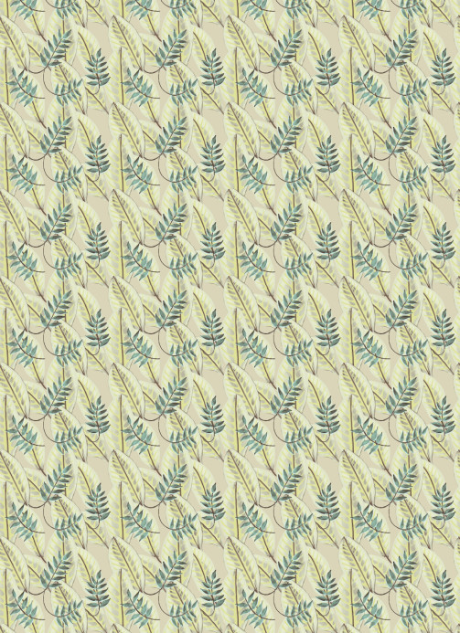 Florale Tapete Alocasia von Elitis - Beige/ Grün