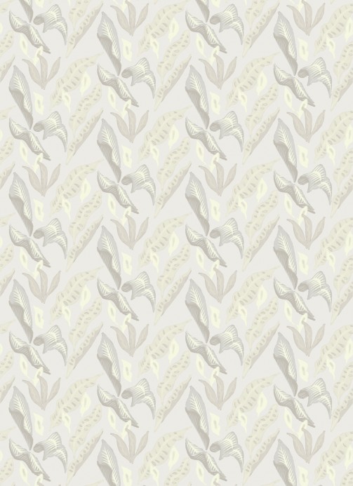 Florale Tapete Fleur de Lune von Elitis - Grau/ Beige