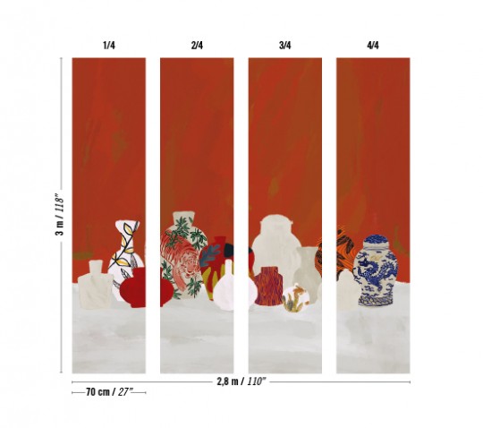 Wandbild Tigre et dragon von Elitis - Multicolor