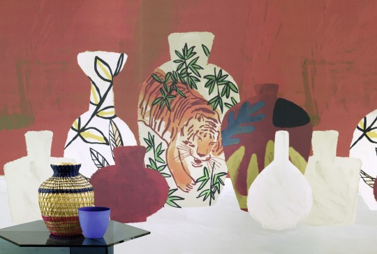 Élitis Papier peint panoramique Tigre et dragon - Multicolor