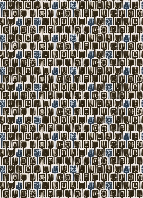 Abstrakte Tapete Totem von Elitis - Braun/ Blau
