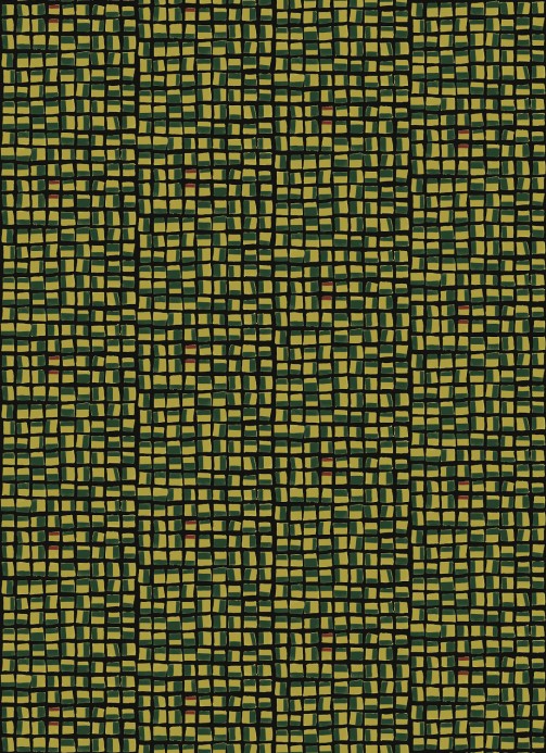 Geometrische Tapete New Age von Elitis - Schwarz/ Grün