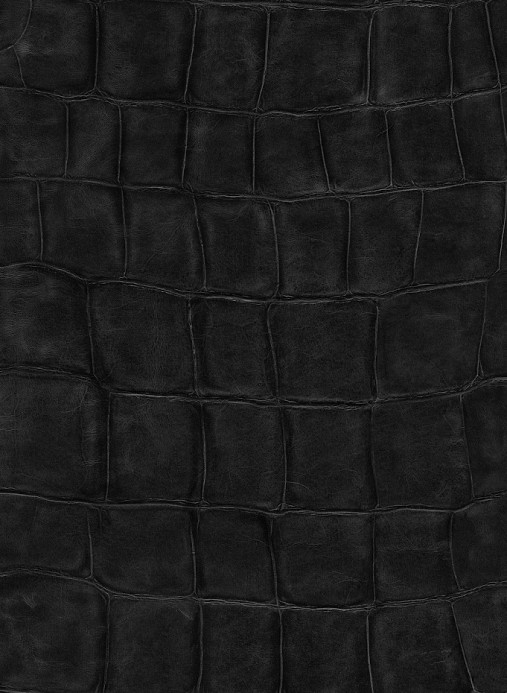 Leder Tapete Bic Croco von Elitis - Schwarz
