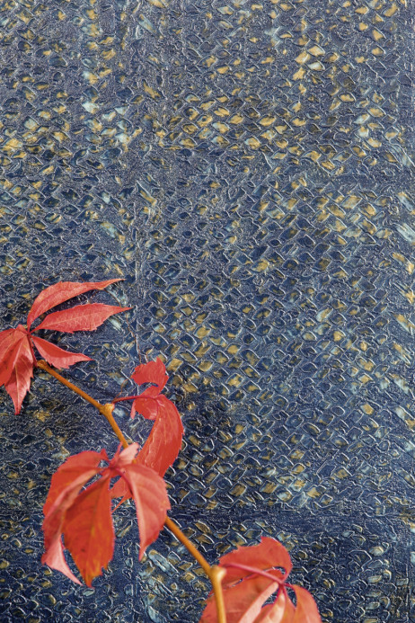 Élitis Papier peint Laca Salvaje - Blau/ Gold