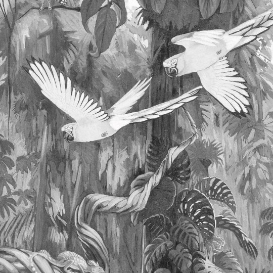KEK Amsterdam Mural Tropical Landscapes 3 Circle BW - Durchmesser 1,9m