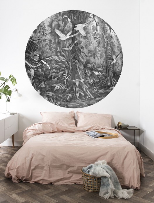 KEK Amsterdam Mural Tropical Landscapes 3 Circle BW - Durchmesser 1,9m