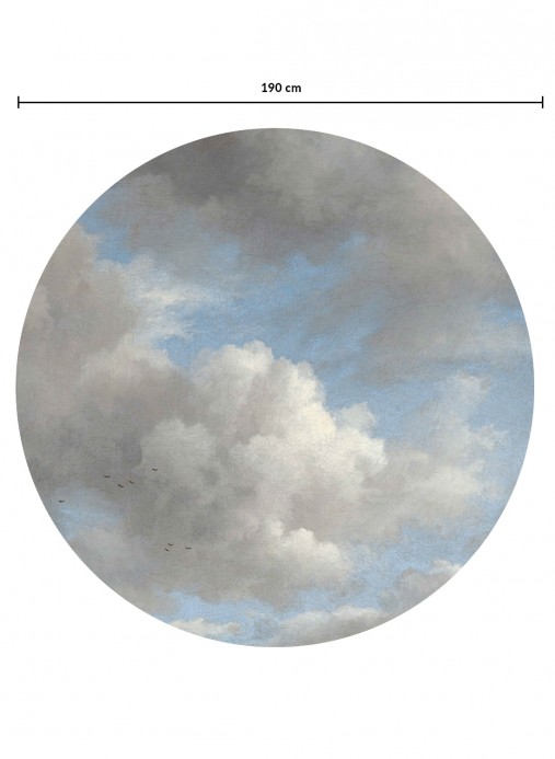 KEK Amsterdam Papier peint panoramique Golden Age Clouds 2 Circle - Multicolor - Durchmesser 1,9m