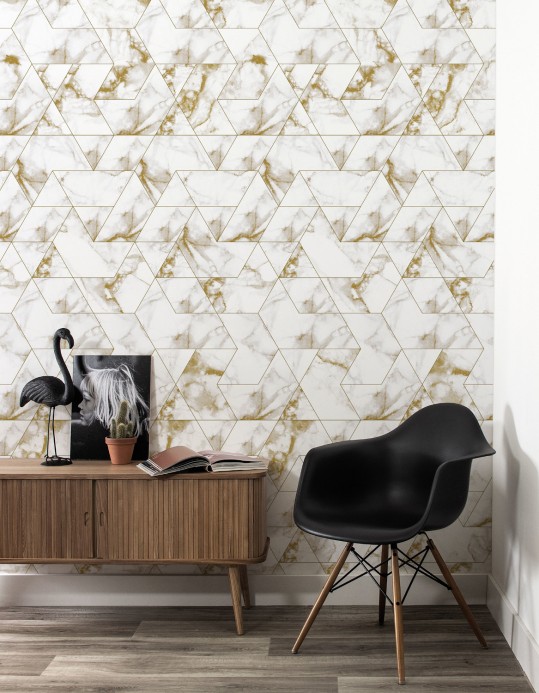 Marmor Tapete Marble Mosaic von KEK Amsterdam - Gold