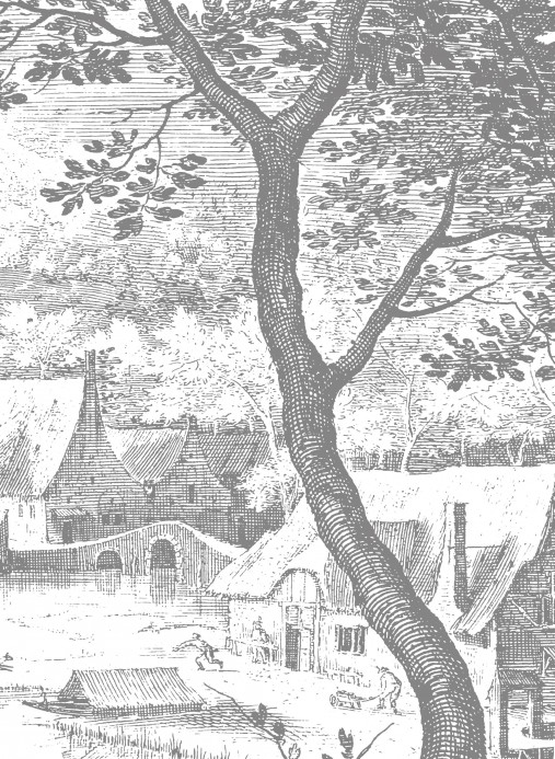 KEK Amsterdam Carta da parati panoramica Engraved Landscapes 7 - BW - 3.896m Breite