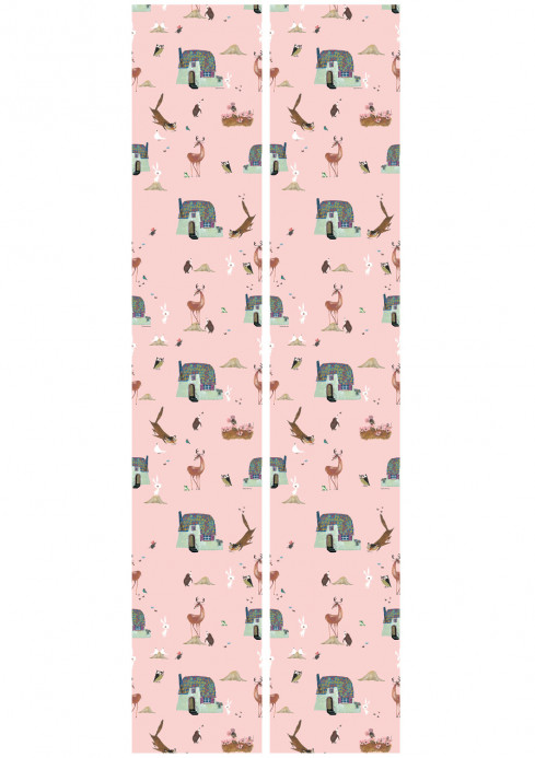 Kindertapete Forest Animals von KEK Amsterdam - Pink