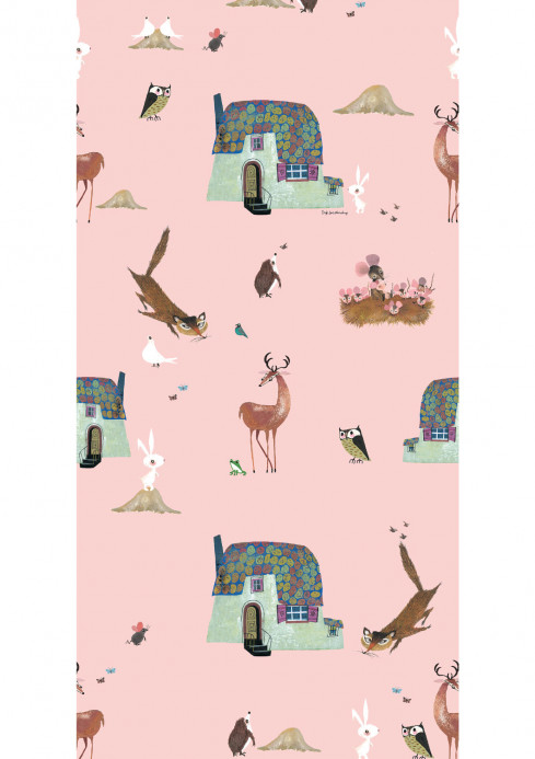 Kindertapete Forest Animals von KEK Amsterdam - Pink
