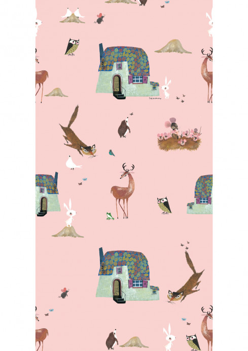 KEK Amsterdam Papier peint Forest Animals - Pink