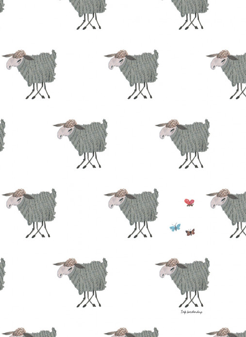 KEK Amsterdam Carta da parati Sheep - White