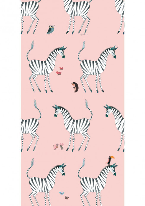 KEK Amsterdam Carta da parati Zebra - Roze