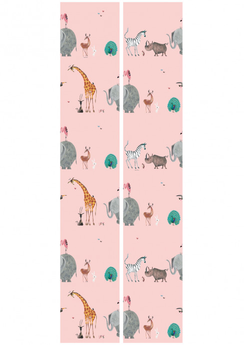 KEK Amsterdam Wallpaper Animal Mix Roze