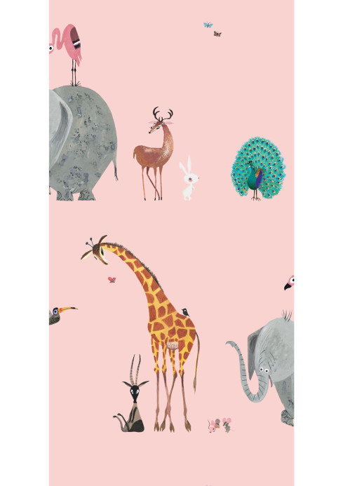 Kindertapete Animal Mix von KEK Amsterdam - Roze