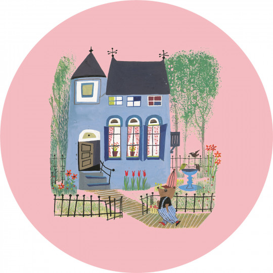 KEK Amsterdam Carta da parati panoramica Bear Blue House - Multicolor - Durchmesser 1,9m