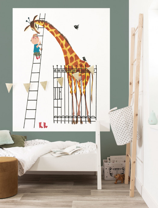 KEK Amsterdam Carta da parati panoramica Giant Giraffe - Multicolor – 1.425m Breite