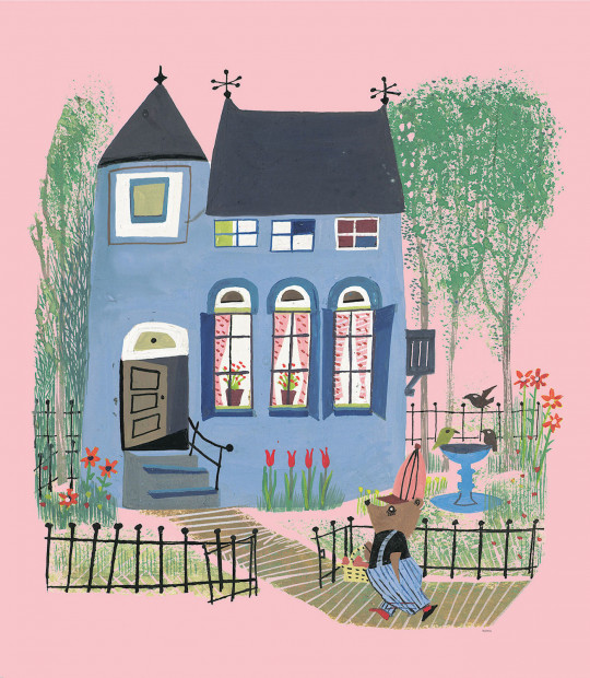 KEK Amsterdam Papier peint panoramique Bear Blue House - Multicolor – 2.435m Breite