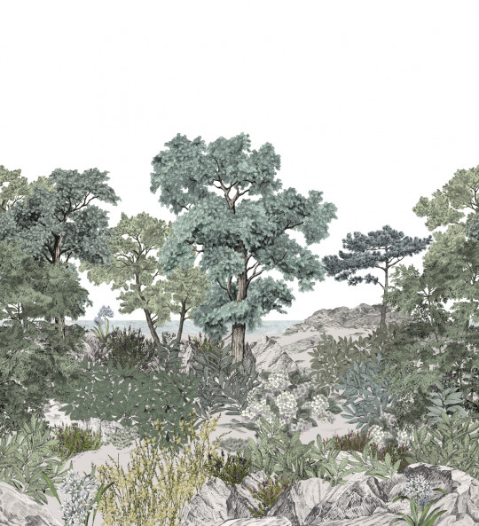 Isidore Leroy Papier peint panoramique Foret de Bretagne Naturel