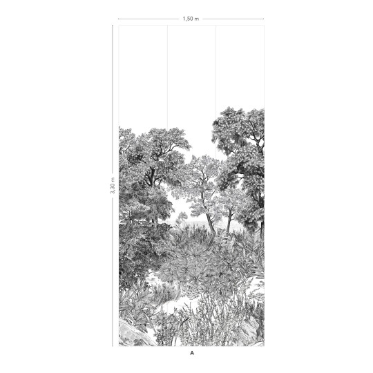 Tapete Foret Bretagne Grisaille Isidore Leroy A – 1/2/3