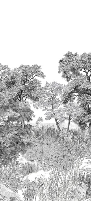 Tapete Foret Bretagne Grisaille Isidore Leroy A – 1/2/3