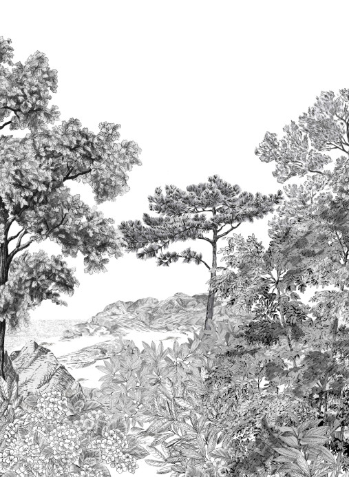 Tapete Foret Bretagne Grisaille Isidore Leroy B – 4/5/6