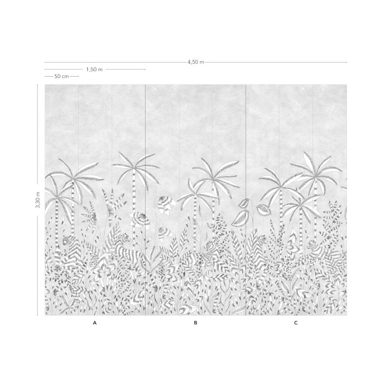 Isidore Leroy Mural Paradis Des Tigres Grisaille