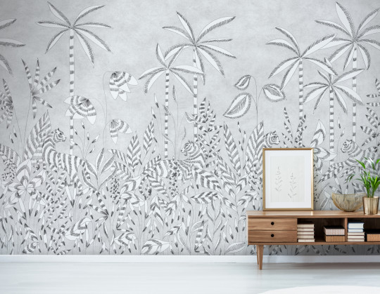 Isidore Leroy Mural Paradis Des Tigres Grisaille