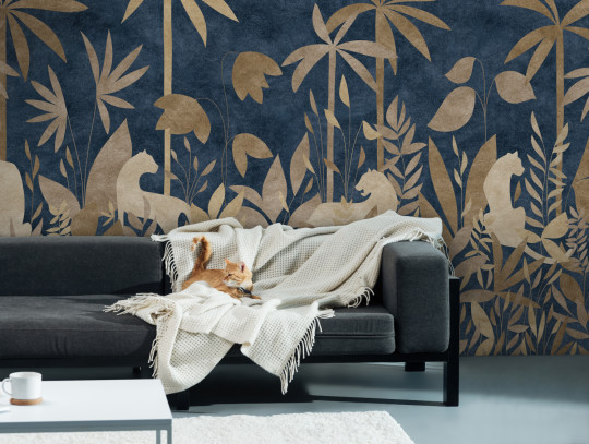 Isidore Leroy Mural Paradis Des Tigres Nocturne Dore