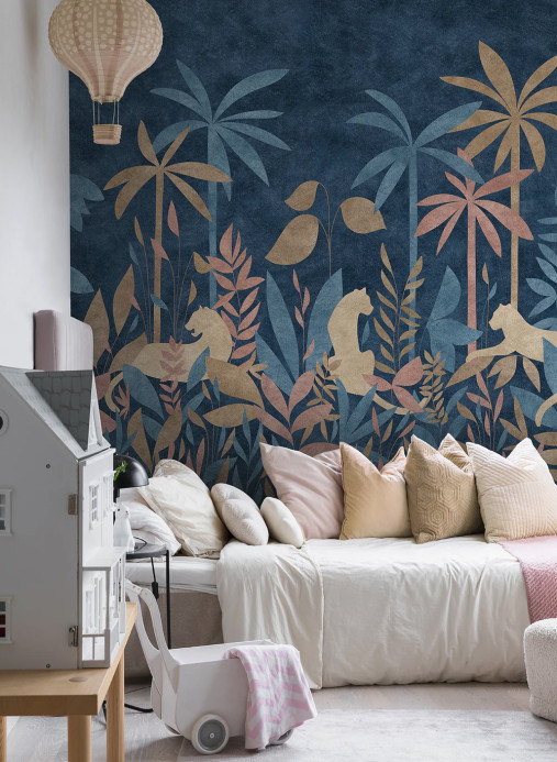 Isidore Leroy Mural Paradis Des Tigres Nocturne Multicolor