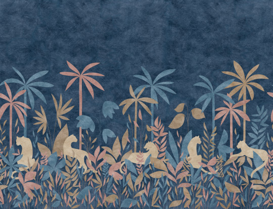 Isidore Leroy Papier peint panoramique Paradis Des Tigres Nocturne Multicolor