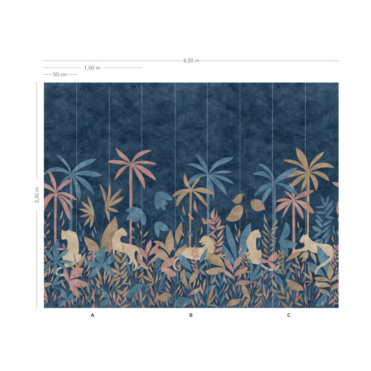 Isidore Leroy Mural Paradis Des Tigres Nocturne Multicolor