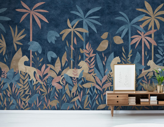 Isidore Leroy Mural Paradis Des Tigres Nocturne Multicolor