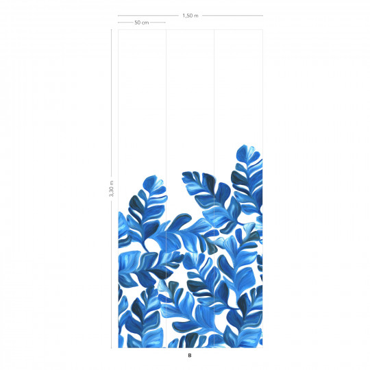 Isidore Leroy Papier peint panoramique Pacifico XL Bleu - Bahnen 4/5/6