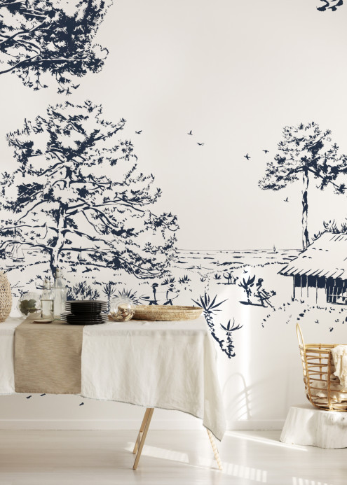 Isidore Leroy Mural Les Pins Bleu