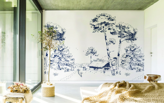 Isidore Leroy Mural Les Pins Bleu