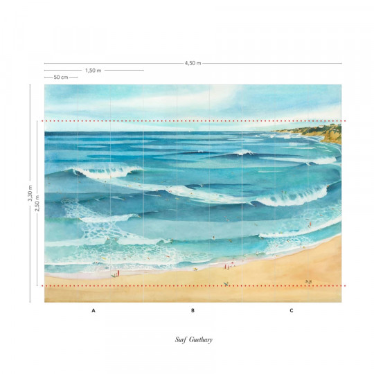 Isidore Leroy Papier peint panoramique Surf Guethary