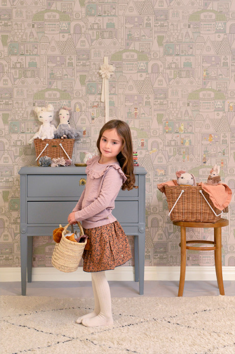 Majvillan Wallpaper Dollhouse Soft Lilac