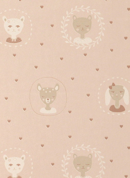 Majvillan Wallpaper Hearts Dusty Warm Pink