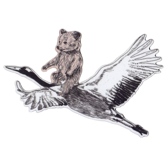 Sian Zeng Magnet Bear Riding a Crane