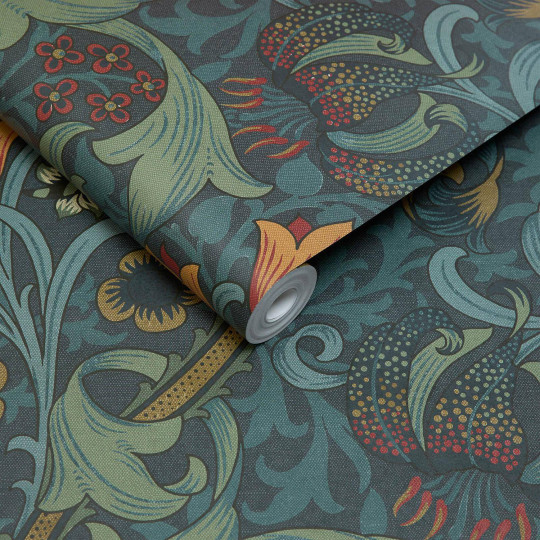 House of Hackney Tapete Golden Lily - Midnight 2025