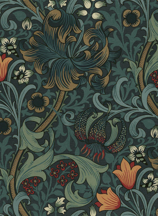 House of Hackney Tapete Golden Lily - Midnight 2025