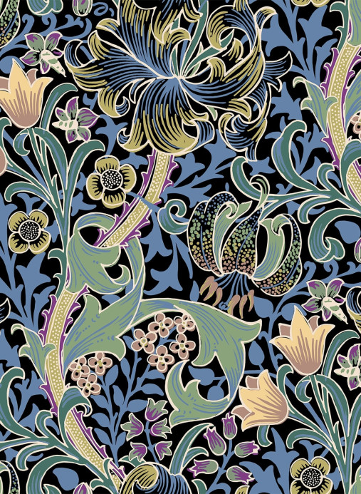 House of Hackney Papier peint Golden Lily - Noir