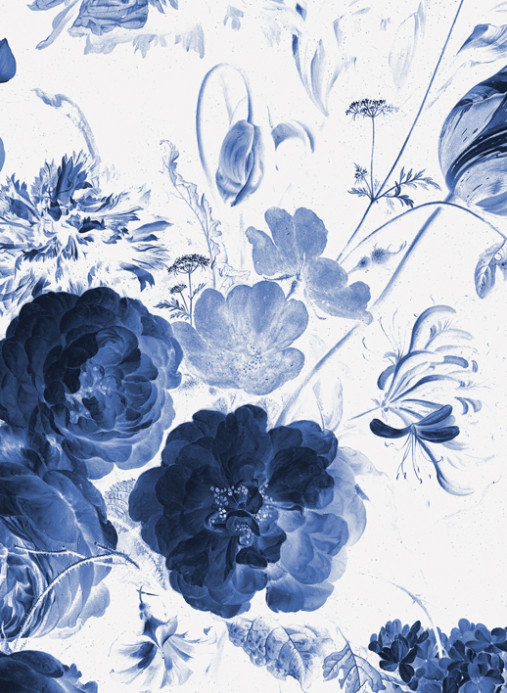 KEK Amsterdam Mural Royal Blue Flowers 1 Multicolor - 1.948m