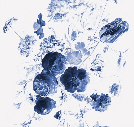 KEK Amsterdam Wandbild Royal Blue Flowers 1