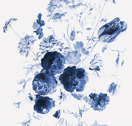 KEK Amsterdam Papier peint panoramique Royal Blue Flowers 1 - Multicolor - 2.922m