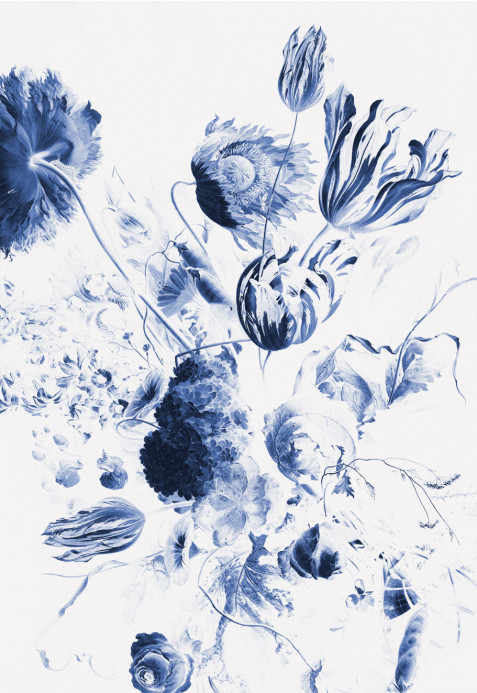 KEK Amsterdam Mural Royal Blue Flowers 2