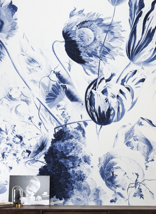 KEK Amsterdam Papier peint panoramique Royal Blue Flowers 2