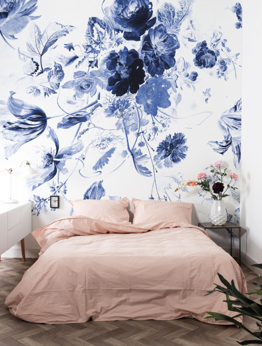 KEK Amsterdam Mural Royal Blue Flowers 3
